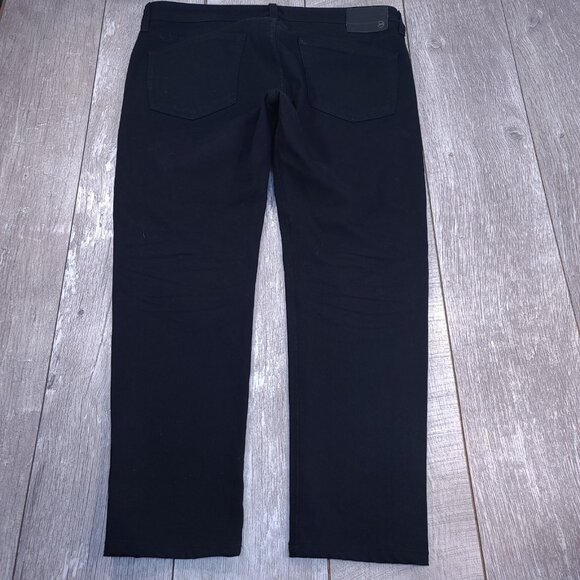 Adriano Goldschmied Jeans Mens 38x31 The Tellis Modern Slim Straight Black Denim - Picture 3 of 9